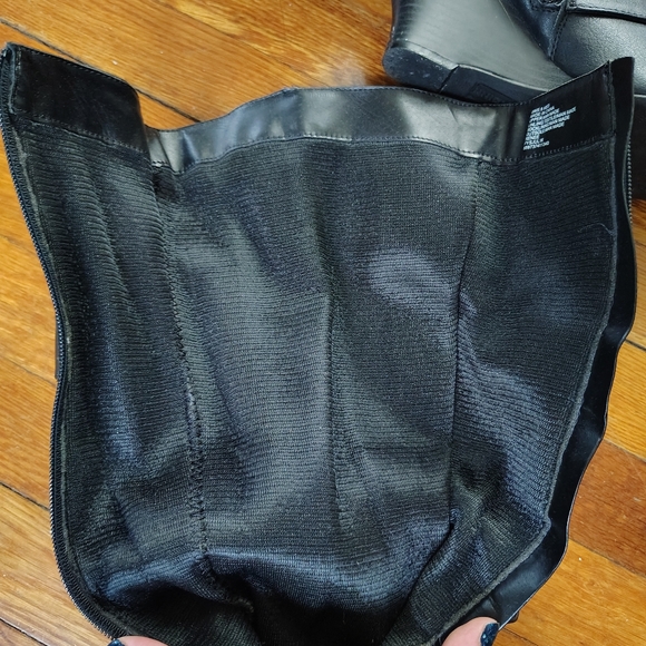 Y2K Faux Leather Wedge Knee Boots Slouch Buckle Straps Unionbay Boot 8 Women's - Picture 6 of 9